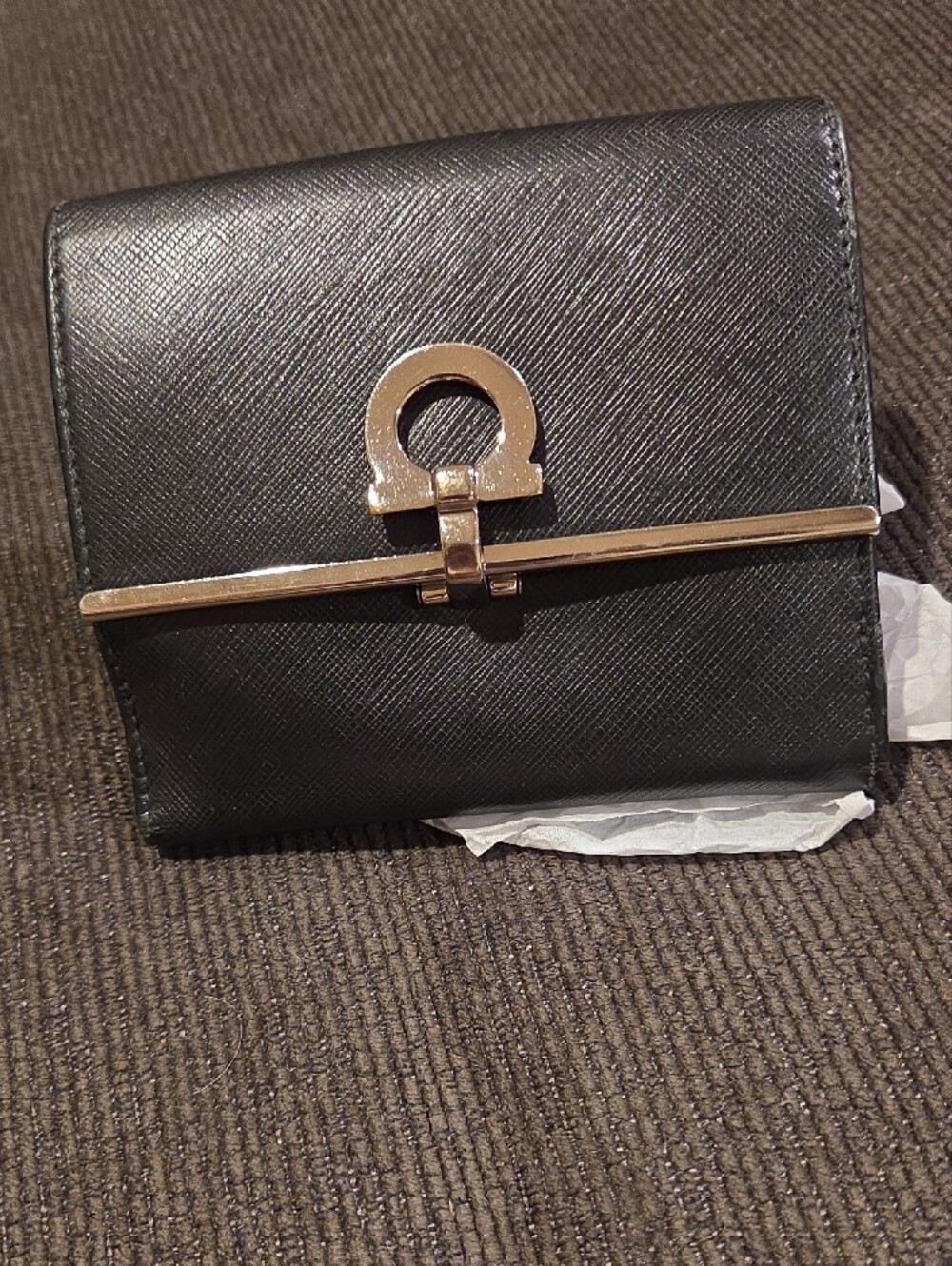 Salvatore Ferragamo Black Leather Wallet